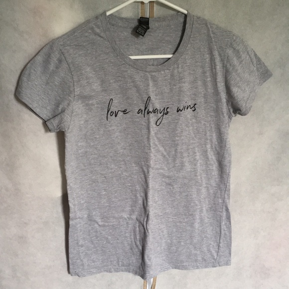 Tops - “Love always wins” light gray t-shirt-fits size XS